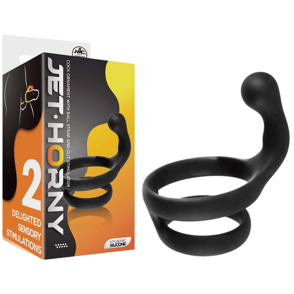 Cock Ring with Ball Strap and Clit Stimulator